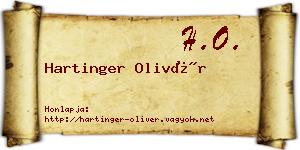 Hartinger Olivér névjegykártya